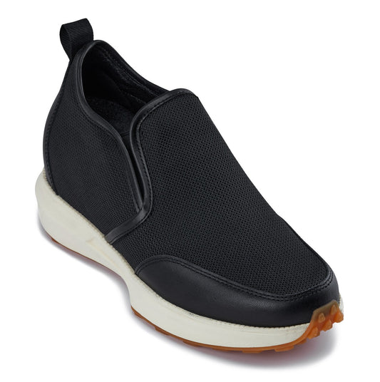 CALTO - J1433 - 3.3 pulgadas más alto (negro) - Mocasines informales con suela gruesa