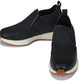 CALTO - J1433  - 3.3 Inches Taller (Black) - Casual Chunky Sole Sneaker Loafers