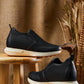 CALTO - J1433  - 3.3 Inches Taller (Black) - Casual Chunky Sole Sneaker Loafers