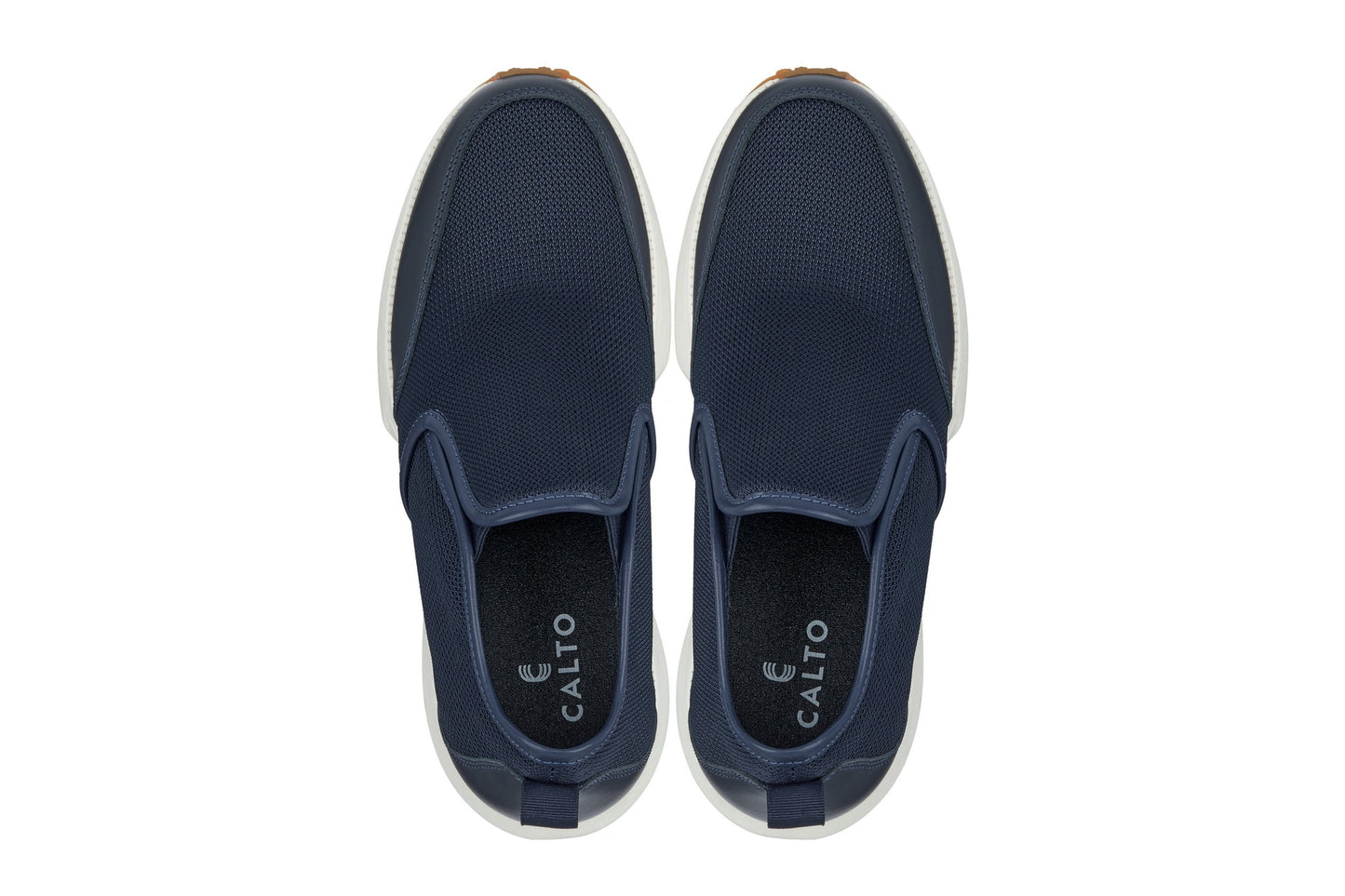 CALTO - J1435  - 3.3 Inches Taller (Dark Blue) - Casual Chunky Sole Sneaker Loafers