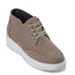 CALTO - J1770  - 3.2 Inches Taller (Khaki) - Casual Chunky Sole Boots – Soft Pebble Grain Nubuck Leather