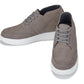 CALTO - J1771  - 3.2 Inches Taller (Grey) - Casual Chunky Sole Boots – Soft Pebble Grain Nubuck Leather