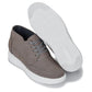 CALTO - J1771  - 3.2 Inches Taller (Grey) - Casual Chunky Sole Boots – Soft Pebble Grain Nubuck Leather