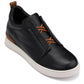 CALTO - J1932  - 2.6 Inches Taller (Black/White Sole) - Slip-On Snoafers