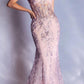 Vestido largo ajustado de corsé con estampado floral brillante Ladivine J810