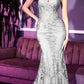 Vestido largo ajustado de corsé con estampado floral brillante Ladivine J810