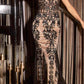 Cinderella Divine J810 Long Fitted Mermaid Gown Metallic Embroidered Lace