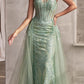 Cinderella Divine J858 Long Strapless Glitter Mermaid Gown Removable Tulle Skirt