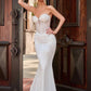 Ladivine J871W Long Sultry Fitted Strapless Embellished Bridal Gown