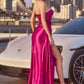 Ladivine J884 Dress Strapless Fitted Satin Corset Gown