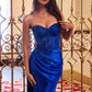 Ladivine J884 Dress Strapless Fitted Satin Corset Gown