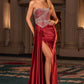 Ladivine J886 Sleek Fitted Gown Strapless Shimmering Beaded Bodice