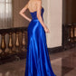 Vestido de noche sin tirantes con escote en punta Ladivine J887