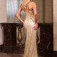 Vestido largo de noche sin tirantes con corpiño ajustado de lentejuelas y escote corazón Ladivine J888