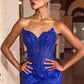 Vestido largo de noche sin tirantes con corpiño ajustado de lentejuelas y escote corazón Ladivine J888