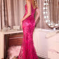 Vestido ajustado Ladivine J889 con apliques colocados a mano y lentejuelas brillantes