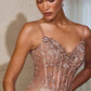Vestido ajustado Ladivine J889 con apliques colocados a mano y lentejuelas brillantes