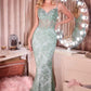 Vestido ajustado Ladivine J889 con apliques colocados a mano y lentejuelas brillantes