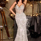 Vestido ajustado Ladivine J889 con apliques colocados a mano y lentejuelas brillantes