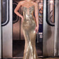 Vestido de sirena con lentejuelas brillantes y escote ilusión profundo Ladivine J894