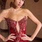 Vestido de sirena con lentejuelas brillantes y escote ilusión profundo Ladivine J894