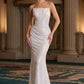 Vestido de noche formal ajustado con lentejuelas sin tirantes Ladivine J904