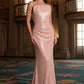 Vestido de noche formal ajustado con lentejuelas sin tirantes Ladivine J904