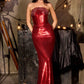 Vestido ajustado Ladivine J907 de cuentas brillantes y lentejuelas con escote corazón