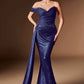 Ladivine J913 Vestido ceñido metálico de un solo hombro con fajín