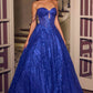 Vestido de gala corsé deshuesado de tul brillante Ladivine J915