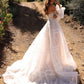 Nox Anabel JE1001L Long Puff Sleeve Strapless Corset A-Line Bridal Gown