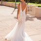 Nox Anabel JE917 V-Neck Mermaid Dress Lace and Tulle Skirt