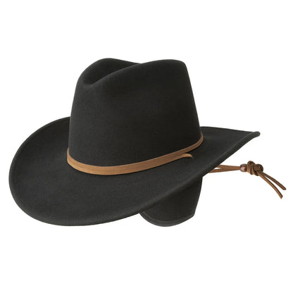 Bailey Joe Eder - Sombrero estilo Outback de fieltro de lana LiteFelt con orejeras