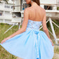 Nox Anabel JQ1017 Vestido acampanado con lazo grande en la espalda y estampado floral, cuello corazón