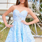 Nox Anabel JQ1017 Vestido acampanado con lazo grande en la espalda y estampado floral, cuello corazón