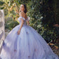 Vestido de quinceañera abullonado con hombros descubiertos estilo A-Line Juliet JT1448J