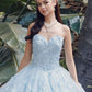 Vestido de Quinceañera Juliet JT1449J Estraple Abullonado con Escote Corazón Incluye Capa