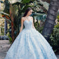 Vestido de Quinceañera Juliet JT1449J Estraple Abullonado con Escote Corazón Incluye Capa