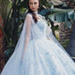 Vestido de Quinceañera Juliet JT1449J Estraple Abullonado con Escote Corazón Incluye Capa