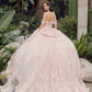 Juliet JT1458J Off the Shoulder Draped Sleeve Cathedral Train Quince Dress