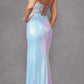 Juliet JT2433A Long Leaf Lace Embroidered Bodice Fitted Slit Gown