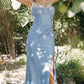 Juliet JT2434A Long V-Neck Embellished Corset Bodice Fitted Mermaid Gown