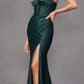 Juliet JT2434A Long V-Neck Embellished Corset Bodice Fitted Mermaid Gown