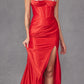Juliet JT2434A Long V-Neck Embellished Corset Bodice Fitted Mermaid Gown