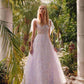 Juliet JT2439K Long 3D Floral Glitter Print Sleeveless A-line Gown