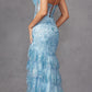 Juliet JT2455K Long Strapless Sweetheart Fitted Sheer Bodice Slit Gown