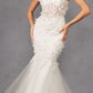 Vestido de trompeta largo con escote corazón, corpiño deshuesado y adornado Juliet JT2469KW