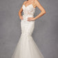Vestido de trompeta largo con escote corazón, corpiño deshuesado y adornado Juliet JT2469KW