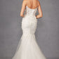 Vestido de trompeta largo con escote corazón, corpiño deshuesado y adornado Juliet JT2469KW