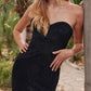 Vestido largo ajustado sin tirantes con escote corazón y detalles de pedrería Juliet JT2472R